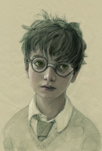Portrait de Harry par Jim Kay dans la nouvelle version illustrée de L'école des sorciers. (Magnifique *.*)